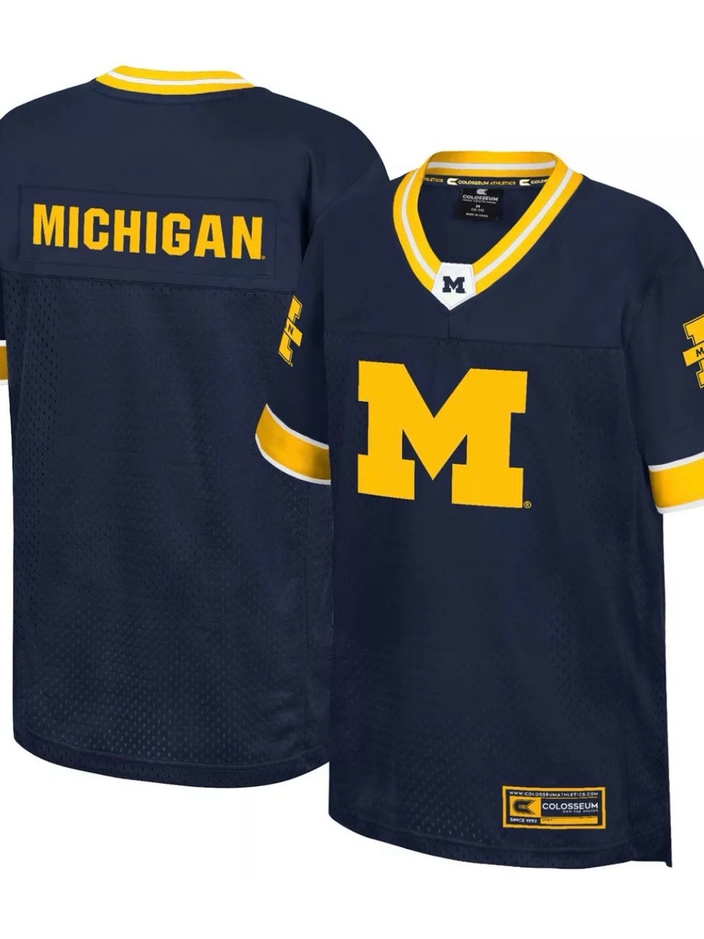 Colosseum Kids Navy and Yellow Michigan Football Jersey